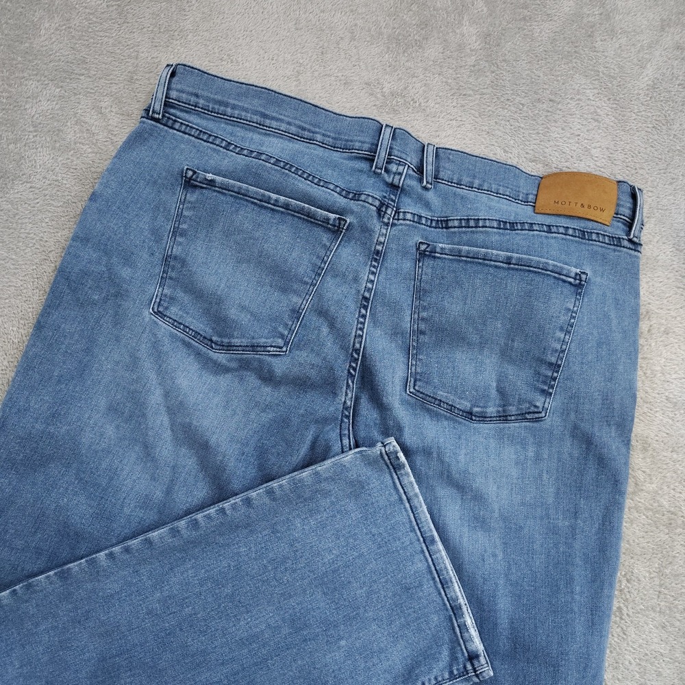 Mott & Bow Jeans Mens 40x32 Blue Straight Light Wash Stretch Denim‎ Designer